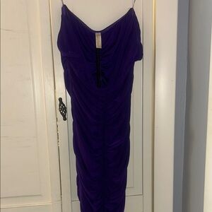 Deep V Neck adjustable Purple Women's Dress